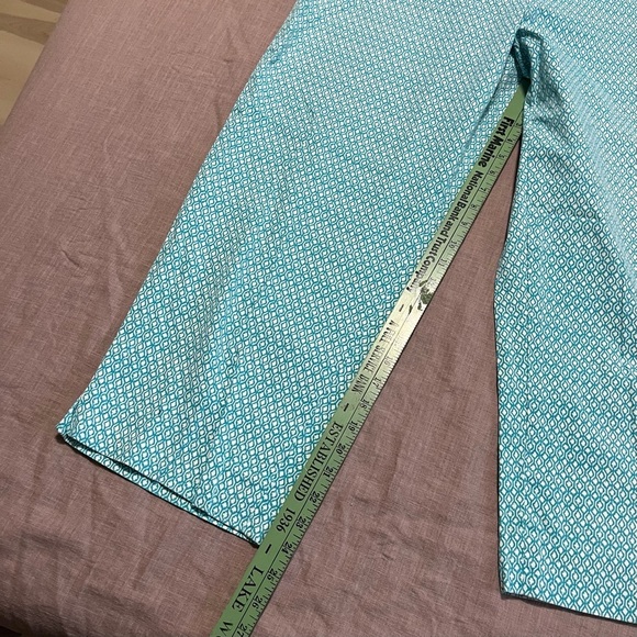 Talbots Aqua Geometric Pants Size 16 stretch lightweight perfect for summer - Picture 3 of 6